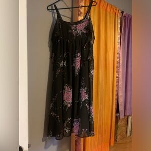 Free people floral dress black background